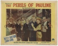 5b670 PERILS OF PAULINE LC #8 1947 Betty Hutton & John Lund stared at by a large crowd of people!