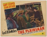 5b681 PLAINSMAN LC 1936 Gary Cooper as Wild Bill Hickok confronting Charles Bickford and his men!
