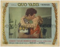 5b689 QUO VADIS LC #7 1951 close up of Robert Taylor kissing beautiful Deborah Kerr!