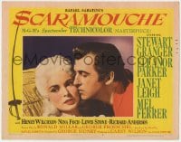 5b753 SCARAMOUCHE LC #6 1952 great romantic close up of Stewart Granger & sexy Janet Leigh!