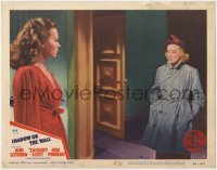 5b765 SHADOW ON THE WALL LC #2 1949 sexy Kristine Miller stares at Ann Sothern in trench coat!