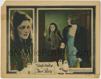 5b771 SHORT SKIRTS LC 1921 woman in fur coat leads worried Gladys Walton through doorway, rare!