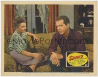 5b782 SMOKY LC 1946 c/u of smoking Fred MacMurray sitting on couch by Anne Baxter!