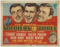 5b109 SOLDIERS THREE TC 1951 Stewart Granger, Walter Pidgeon & Niven in unauthorized Gunga Din!