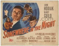 5b110 SOMEWHERE IN THE NIGHT TC 1946 John Hodiak, pretty Nancy Guild & Lloyd Nolan, cool noir image!