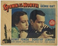 5b801 SPAWN OF THE NORTH LC 1938 best c/u of Dorothy Lamour with George Raft aiming rifle!
