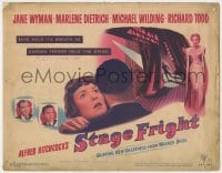 5b112 STAGE FRIGHT TC 1950 Marlene Dietrich, Jane Wyman, Richard Todd, Alfred Hitchcock!