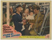 5b808 STAND BY FOR ACTION LC 1943 Robert Taylor & Walter Brennan make sure babies get home safely!