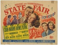 5b114 STATE FAIR TC 1945 Jeanne Crain, Dana Andrews, Dick Haymes, Rodgers & Hammerstein!