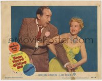 5b819 STOP YOU'RE KILLING ME LC #1 1953 c/u of Claire Trevor grabbing Broderick Crawford's arm!