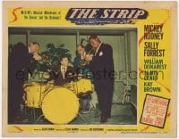5b825 STRIP LC #3 1951 close up of Mickey Rooney playing drums with Louis Armstrong on trumpet!