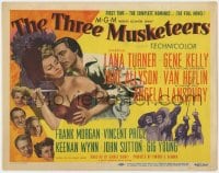 5b123 THREE MUSKETEERS TC 1948 artwork of of Gene Kelly grabbing Lana Turner holding knife!