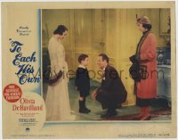 5b893 TO EACH HIS OWN LC #4 1946 Olivia De Havilland & Bill Goodwin smiling at young boy!