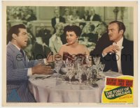 5b898 TOAST OF NEW ORLEANS LC #5 1950 Niven & Kathryn Grayson watch Mario Lanza sing at table!