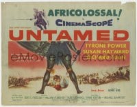 5b131 UNTAMED TC 1955 Tyrone Power & sexy Susan Hayward in Africa with native tribe!