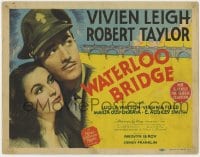 5b135 WATERLOO BRIDGE TC 1940 wonderful close image of Vivien Leigh & Robert Taylor in uniform!