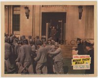 5b978 WITHIN THESE WALLS LC 1945 Thomas Mitchell watches armed guards herd prison convicts!
