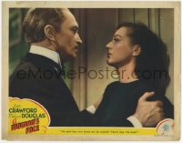 5b980 WOMAN'S FACE LC 1941 Joan Crawford tells Conrad Veidt no man ever loved her for herself!