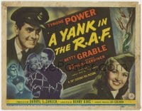 5b140 YANK IN THE R.A.F. TC 1941 different montage of Tyrone Power & pretty Betty Grable images!