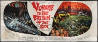 5c086 VOYAGE TO THE BOTTOM OF THE SEA 24sh 1961 fantasy sci-fi art of scuba divers & monster, rare!