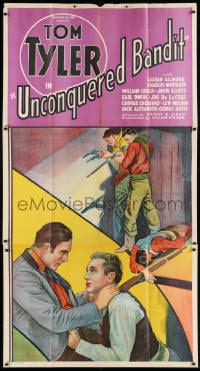 5c102 UNCONQUERED BANDIT 3sh 1935 Tom Tyler in death struggle with bad guy, shooting guns, rare!