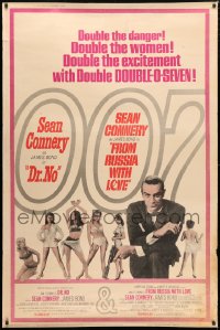 5c429 DR. NO/FROM RUSSIA WITH LOVE 40x60 1965 Sean Connery is James Bond, double danger & excitement!
