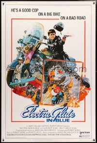 5c432 ELECTRA GLIDE IN BLUE style B 40x60 1973 cool art of motorcycle cop Robert Blake by Blossom!