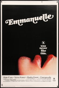 5c433 EMMANUELLE 40x60 1975 close up of sexy Sylvia Kristel's lips, X was never like this!