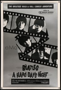 5c450 HARD DAY'S NIGHT 40x60 R1982 image of The Beatles in their first film, rock & roll classic!