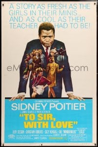 5c491 TO SIR, WITH LOVE 40x60 1967 Sidney Poitier, Geeson, directed by James Clavell!