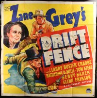 5c096 DRIFT FENCE style A 6sh 1936 Buster Crabbe western action, cattle war on the frontier!