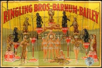 5c077 RINGLING BROS & BARNUM & BAILEY 111x165 circus poster 1945 Greatest Show on Earth, Bailey art!