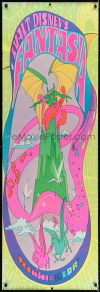 5c189 FANTASIA door panel R1970 Disney classic musical, great psychedelic fantasy artwork, rare!
