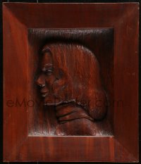 5c052 GRACE KELLY carved wood portrait 1955 profile art of the star, made for Dore Freeman!