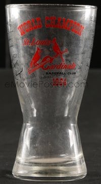 5c018 ST. LOUIS CARDINALS drinking glass 1964 World Champions, logo and facsimile signatures!