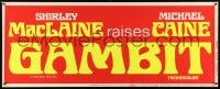 5c534 GAMBIT paper banner 1967 Shirley MacLaine & Michael Caine prepare for a crime!