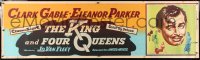 5c519 KING & FOUR QUEENS paper banner 1957 art of Clark Gable, Eleanor Parker & sexy ladies!