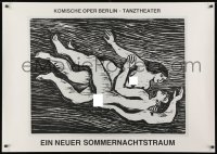 5c322 EIN NEUER SOMMERNACHTSTRAUM 32x45 East German stage poster 1980 art of a naked couple!