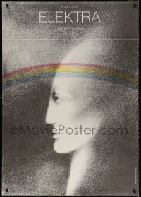 5c323 ELEKTRA 32x45 East German stage poster 1977 woman's profile and a rainbow by Walter!