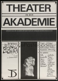 5c324 ELEKTRA 32x45 East German stage poster 1980 based on the book by Sophocles, Bodecker art!