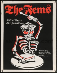 5c232 FEMS/FULL OF GRACE/PAINKILLERS 35x45 music poster 1983 Karl Kotas skelton Halloween art!