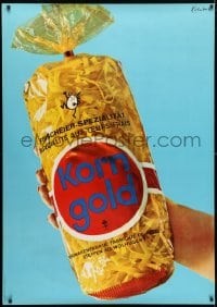 5c397 KORN GOLD 36x51 Swiss advertising poster 1960s image of a woman holding egg noodles!