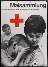 5c296 MAISAMMLUNG 36x50 Swiss special poster 1970s Red Cross worker comforting child in her care!