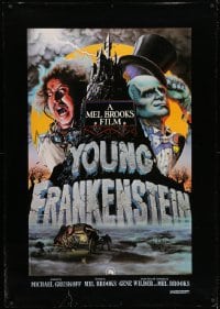 5c313 YOUNG FRANKENSTEIN 34x49 special poster 1974 Mel Brooks, Alvin art of Wilder, Boyle & Feldman!