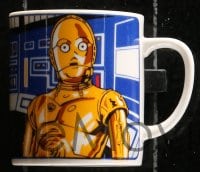 5c005 STAR WARS 3 dishes & mug 1980s George Lucas classic sci-fi epic, C-3PO, R2-D2, Chewbacca!