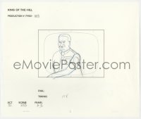 5d076 KING OF THE HILL animation art 2000s cartoon pencil drawing of mustached man!