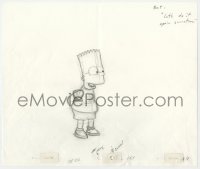 5d057 SIMPSONS animation art 2000s cartoon pencil drawing of Bart saying Let's do it again!