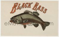5d166 BLACK BASS 6x9 cigar box label 1910s great fish artwork!