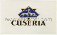 5d173 CUSERIA 6x10 German cigar box label 1920s cool logo art with embossed gold foil outlines!