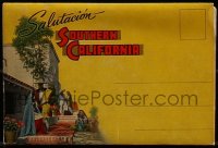 5d021 GREETINGS FROM SOUTHERN CALIFORNIA 4x6 postcard booklet 1940s fold-out w/landmarks pictured!